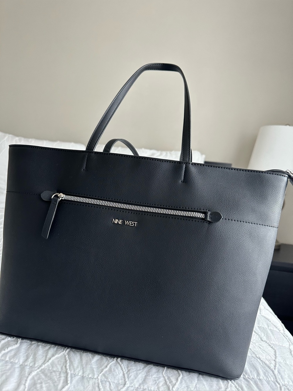 Nine West Black Zip-Front Tote